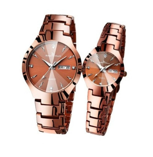 Couple watch Calendar Quartz watch